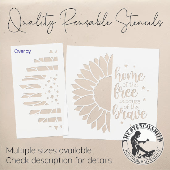 9444 Home Of The Free Sunflower Stencil