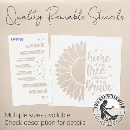 9444 Home Of The Free Sunflower Stencil