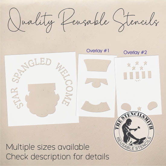 9476 Star Spangled Welcome Stencil