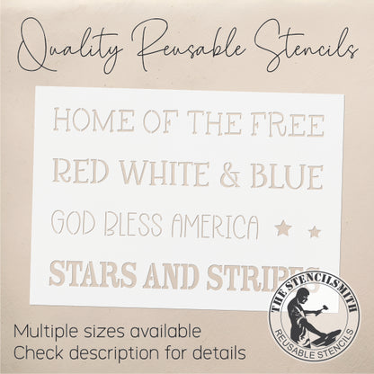 9481 Patriotic Phrase Collection Stencil