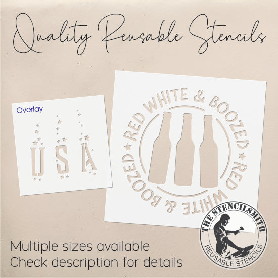 9487 Red White & Boozed Stencil
