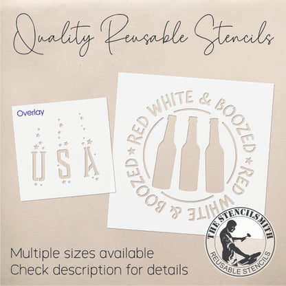 9487 Red White & Boozed Stencil