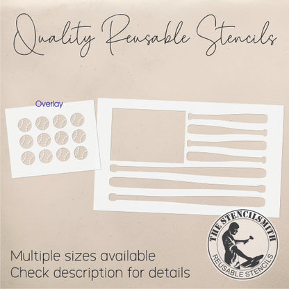 9490 Baseball Flag Stencil