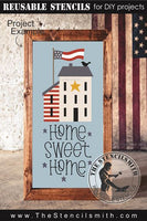 9496 Home Sweet Home saltbox stencil - The Stencilsmith