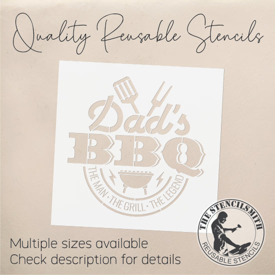 9521 Dad's BBQ The Man Grill Stencil