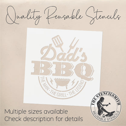 9521 Dad's BBQ The Man Grill Stencil