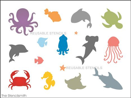 9539 Ocean Life Stencil - The Stencilsmith