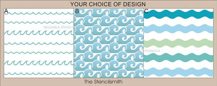 9540 Waves Pattern Stencils - The Stencilsmith