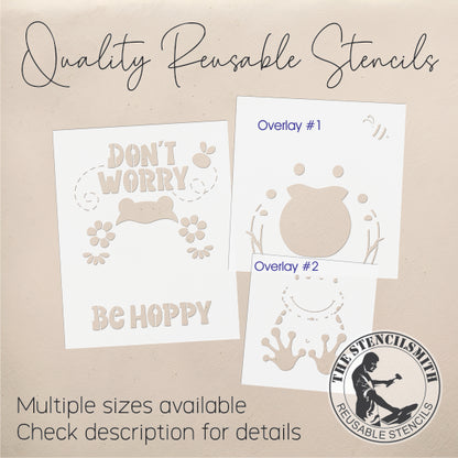9543 Don't Worry Be Hoppy Frog Stencil