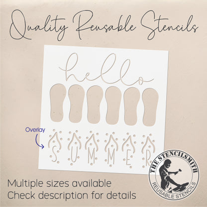 9544 Hello Summer Flip Flop Stencil