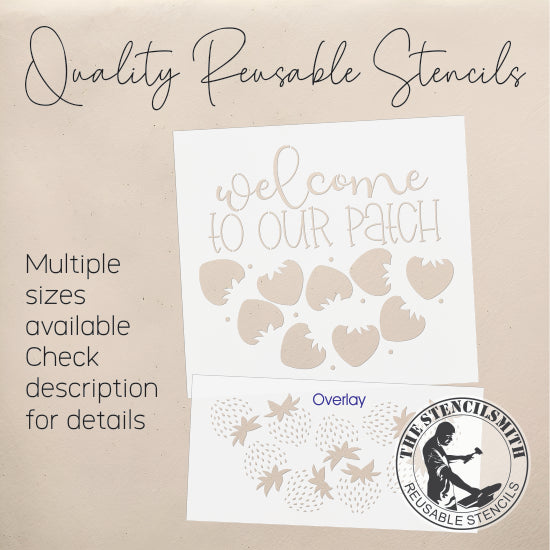 9548 Welcome To Our Patch Strawberry Stencil