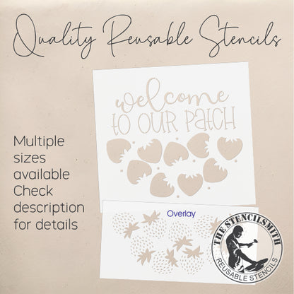 9548 Welcome To Our Patch Strawberry Stencil