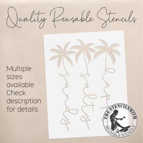 9563 Sandy Salty Happy Palm Trees Stencil