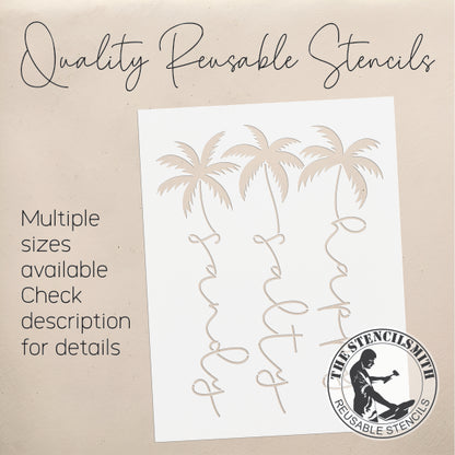9563 Sandy Salty Happy Palm Trees Stencil