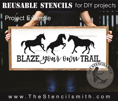 9571 Blaze Your Own Trail horses stencil - The Stencilsmith
