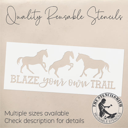 9571 Blaze Your Own Trail Horses Stencil