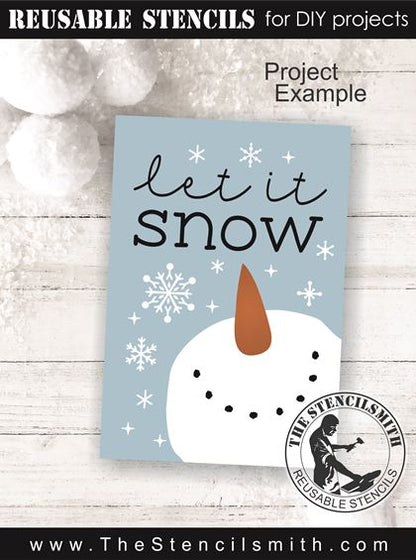 9590 Let It Snow snowman stencil - The Stencilsmith