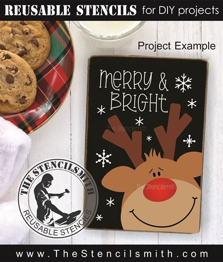 9591 Merry And Bright Reindeer Stencil