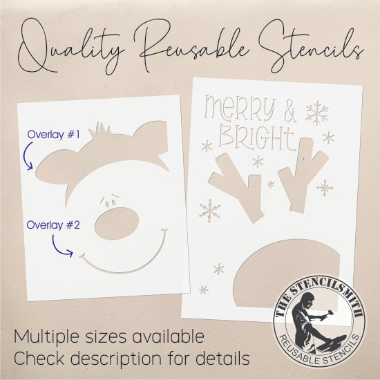 9591 Merry And Bright Reindeer Stencil