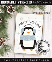 9592 Warm Wishes penguin stencil