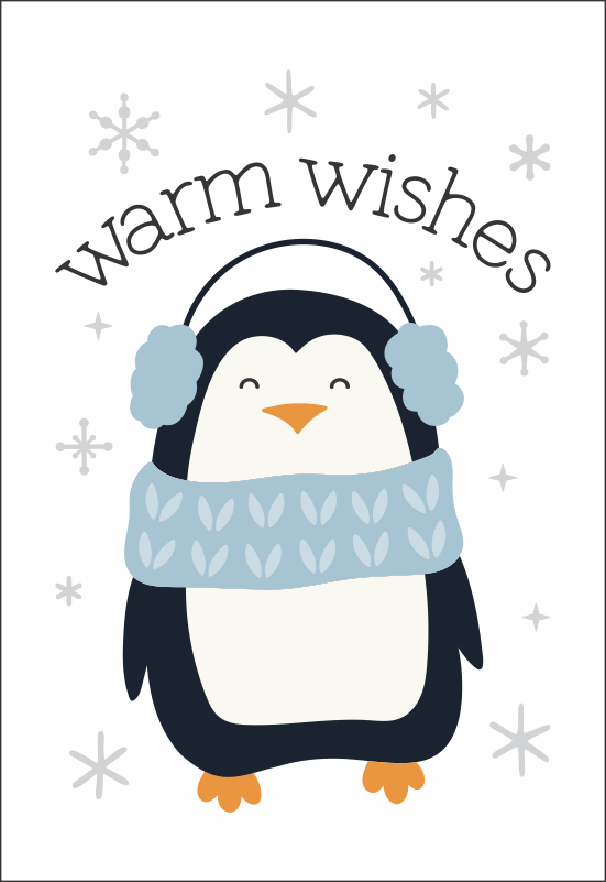 9592 Warm Wishes Penguin Stencil - The Stencilsmith