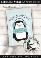 9592 Warm Wishes penguin stencil