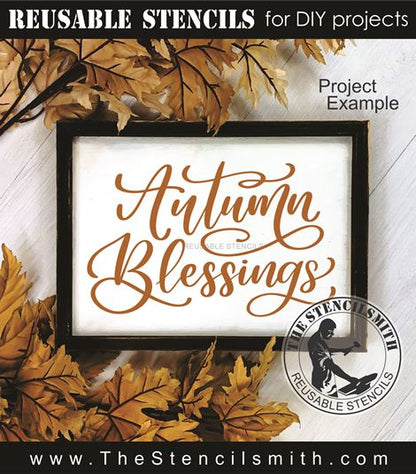 9600 Autumn Blessings Stencil - The Stencilsmith