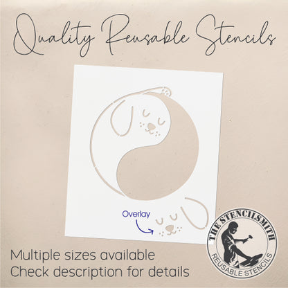 9602 Dog Yin Yang Stencil