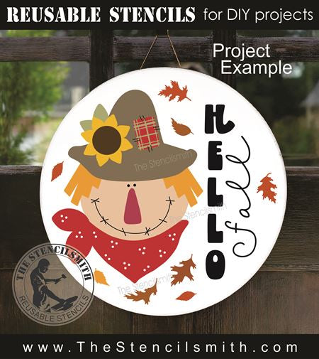 9607 hello fall scarecrow stencil - The Stencilsmith