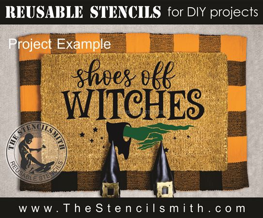 9613 shoes off witches stencil - The Stencilsmith