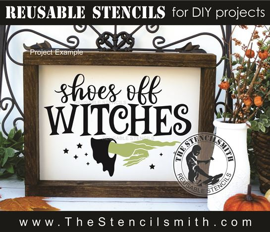 9613 shoes off witches stencil - The Stencilsmith