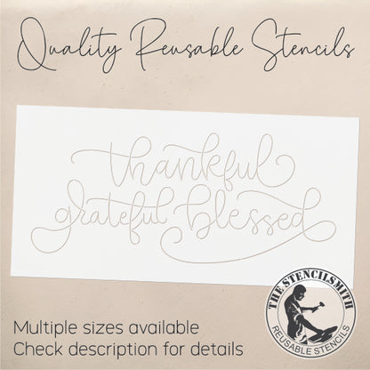 9631 Thankful Grateful Blessed Stencil