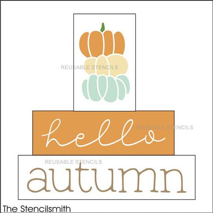 9632 hello autumn pumpkin stack - BLOCK set stencils - The Stencilsmith