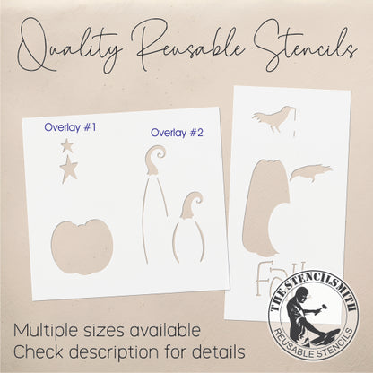 9640 Fall Pumpkins And Crows Stencil