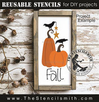 9640 Fall pumpkins and crows stencil