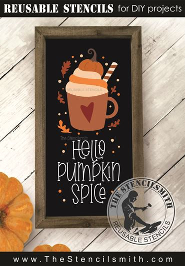 9644 hello pumpkin spice stencil - The Stencilsmith