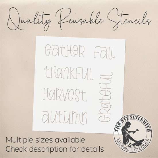 9645 Fall Words Stencil