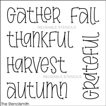 9645 Fall words stencil - The Stencilsmith