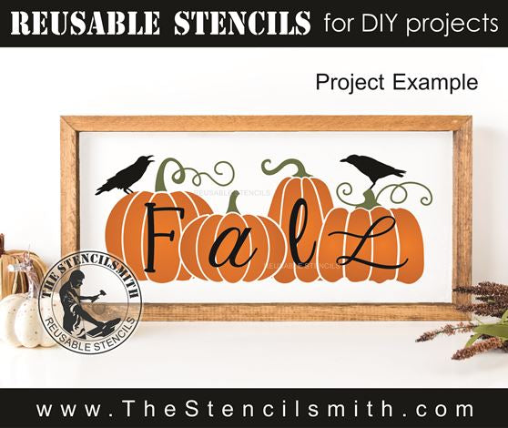 9653 Fall pumpkins stencil - The Stencilsmith