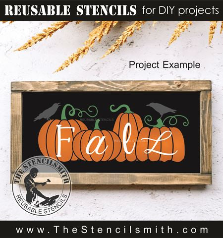 9653 Fall pumpkins stencil - The Stencilsmith