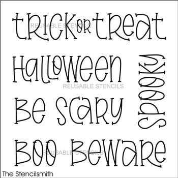 9657 Halloween words stencil - The Stencilsmith