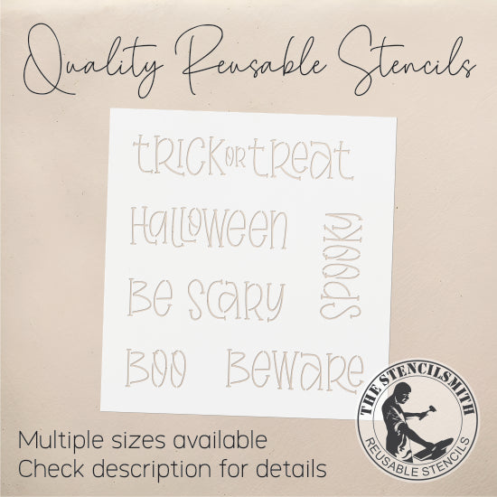 9657 Halloween Words Stencil
