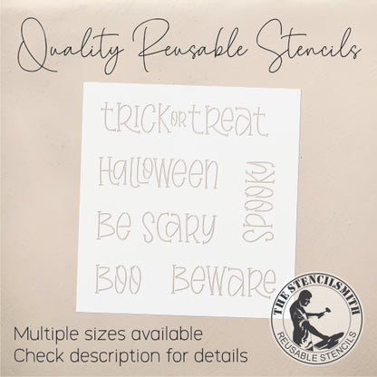9657 Halloween Words Stencil
