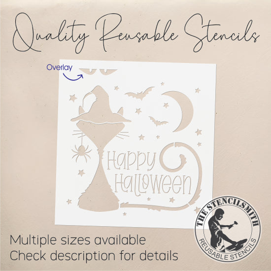 9658 Happy Halloween Cat Stencil