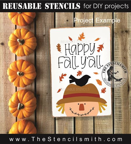 9662 happy fall y'all scarecrow stencil - The Stencilsmith