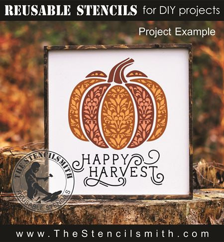 9663 Happy Harvest pumpkin stencil - The Stencilsmith