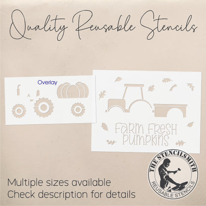 9672 Farm Fresh Pumpkins Tractor Stencil