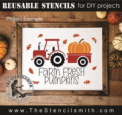 9672 farm fresh pumpkins tractor stencil - The Stencilsmith