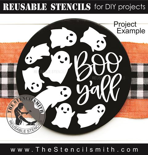 9673 Boo Y'all ghost stencil - The Stencilsmith