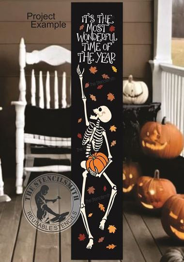 9680 It's The Most Wonderful Time Skeleton Stencil